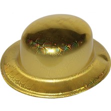 Store Altın Renk Hologramlı Plastik Yuvarlak Melon 27X24 cm