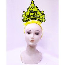 Store Happy Birthday Neon Sarı Renk Doğum Günü Tacı 24X15 cm