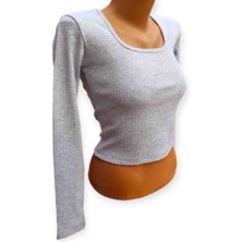 Zeynep Öykü Style Kadın Kare Yaka Fitilli Kaskorse Örme Body Bluz