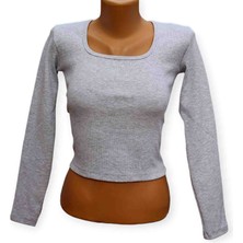 Zeynep Öykü Style Kadın Kare Yaka Fitilli Kaskorse Örme Body Bluz
