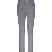 Hatem Saykı Gri Regular Fit 5 Cep Pamuklu Kanvas Pantolon