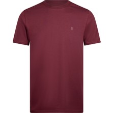 Hatemoğlu Bordo Regular Fit Bisiklet Yaka Pamuklu Basic Tişört