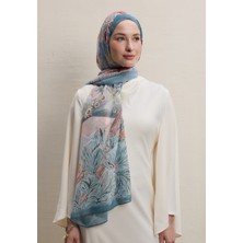 Fresh Flower Dreams Desen Ipek Krep Şal Okyanus