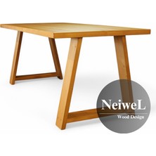 Neiwel Aries Doğal Ahşap Yemek MASASI-70-100