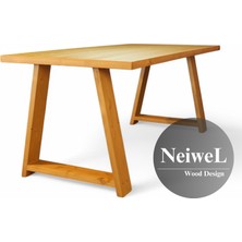 Neiwel Aries Doğal Ahşap Yemek MASASI-70-100