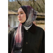 Fresh Amelıa Desen Ipek Krep Şal Ağaç Kabuğu