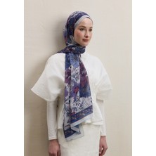 Fresh Dahlıa Desen Ipek Şifon Şal Lavanta