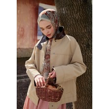 Fresh Adella Desen Ipek Krep Şal Toprak
