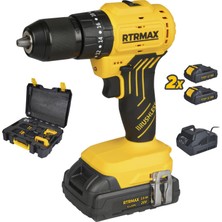 Rtrmax RTS5012 Şarjlı Darbeli Matkap Kömürsüz 54 Nm 2x2 Ah 20V Çift Akü S-Lion - Akü Dahil