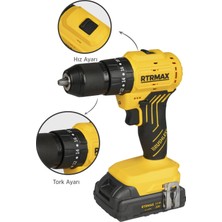 Rtrmax RTS5012 Şarjlı Darbeli Matkap Kömürsüz 54 Nm 2x2 Ah 20V Çift Akü S-Lion - Akü Dahil