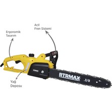 Rtrmax RTM9030 Elektrikli Ağaç Kesme Motoru 1600 W 40 cm Pala