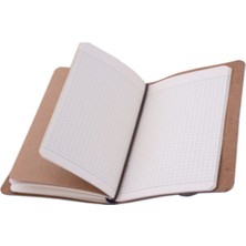 Deri 3 Içli Defter ve Kalem Seti Düz - Çizgili - Kareli Lastik Kilitli
