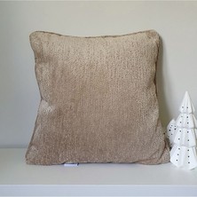 Decofav Altın Kahve Fitilli Kadife Bukle Kırlent Kılıfı – Lüks ve Leke Tutmaz