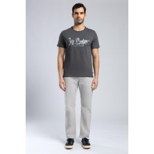 Lee Cooper Drawinglogo Erkek %100 Pamuk O Yaka T-Shirt Antrasit