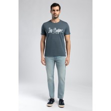 Lee Cooper Drawinglogo Erkek %100 Pamuk O Yaka T-Shirt İndigo