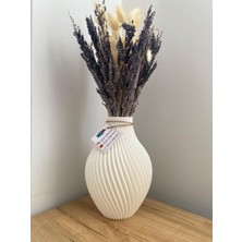 Spiral Tasarımlı Modern Beyaz 3D Vazo