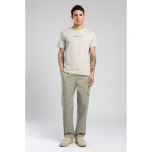 Lee Cooper Elvis Erkek %100 Pamuk O Yaka T-Shirt Taş