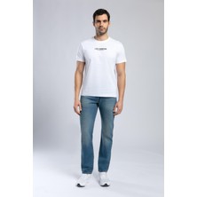 Lee Cooper Patrico Erkek %100 Pamuk O Yaka T-Shirt Beyaz