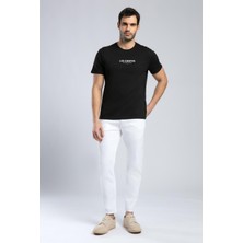 Lee Cooper Patrico Erkek %100 Pamuk O Yaka T-Shirt Siyah