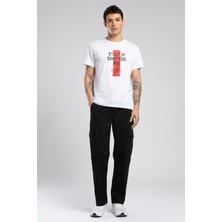 Lee Cooper Ric Erkek %100 Pamuk O Yaka T-Shirt Beyaz