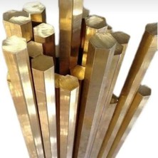 Uzunoğlu Bakır 20 mm Altı Köşe Altıgen Pirinç Çubuk 3metre