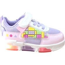 Cool Legos Bebe Işıklı Kız Erkek Spor Ayakkabı Mor