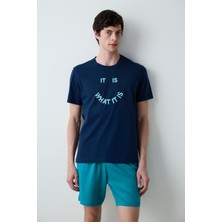 Smiley Face Çok Renkli Şortlu Pijama Takımı