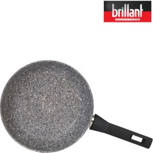 Brillant Lüks Granit 26 cm Tava Yanmaz Yapışmaz Tava Gri