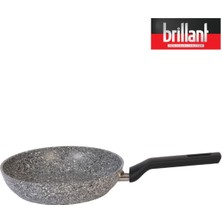 Brillant Lüks Granit 26 cm Tava Yanmaz Yapışmaz Tava Gri