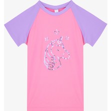 Lila Kız Çocuk Sweet Unicorn Uv Korumalı Üst