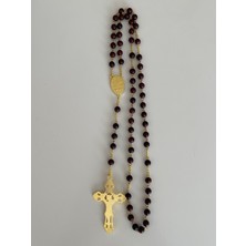 Yada Unique 6mm Sandal Ağacı Katolik Hristiyan Rosary / Haç Kolye