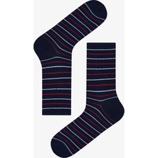Erkek Lacivert Stripe 3lü Soket Çorap