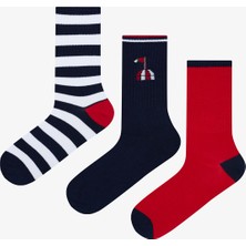 Penti Erkek Stripe 3lü Çok Renkli Soket Çorap