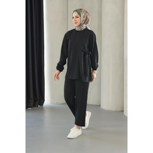 Bağlama Detaylı Takım Siyah