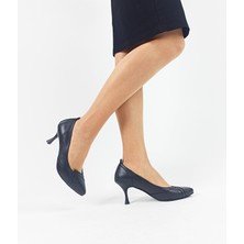 Gdt Ayakkabı Deri Siyah İnce Topuk Kadın Stiletto