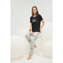 16539 Kadın Baskılı Pijama Takım