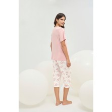 16708 Kadın Taş Baskılı Kısa Pijama Takım