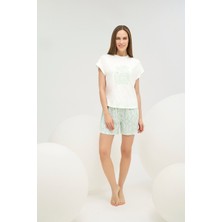Sevim 16537 Kadın Baskılı Şort Takım