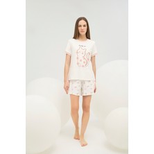 Sevim 16637 Kadın Baskılı Şort Takım