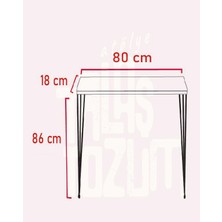 Talas Tozu Beyaz Raf Dresuar Gold Ayak 80 cm