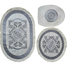 Dijital Baskılı 3 Parça Kayma Tabanlı Banyo Paspas Takımı