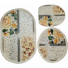 Dijital Baskılı 3 Parça Kayma Tabanlı Banyo Paspas Takımı