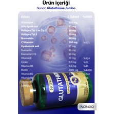 Nondo Glutatyon Jumbo 90 Tablet Glutathione Kolajen 1-2-3 Ala Bromelain Hyaluronik Asit