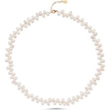 Birinci 14 Ayar Altın 5 mm Barok Doğal İnci Kolye