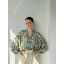 Retrobird Tasarım Mini Kimono Kadın Açık Yeşil