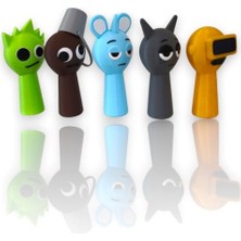 LOY3D Sprunki Effects Karekterleri Kaliteli Baskı 7 cm Set 5 Adet Figür Lime, Brud, Sky, Gray, Garnold