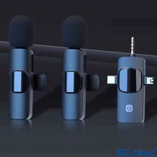Schitec 3in1 Type-C Lightning 3.5mm Çıkışlı Ikili Kablosuz Hd Wireless Yaka Mikrofonu K3519