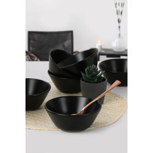 Keramika Mat Siyah Hitit Çorba Kasesi 14 Cm 6 Adet