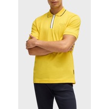 Boss Pamuklu Regular Fit Yarım Fermuarlı Polo Yaka T Shirt Erkek Polo Yaka T Shirt 50531463 725