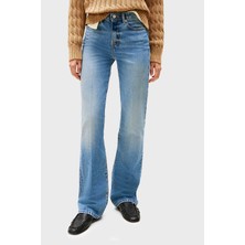 Tommy Hilfiger Streç Pamuklu Yüksek Bel Ispanyol Paça Bootkut Jeans Bayan Kot Pantolon WW0WW44354 1A6